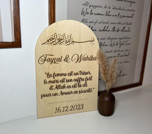 Plaque mariage